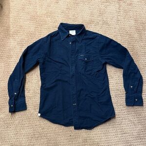 Criquet men’s medium navy blue chamois style button shirt flannel